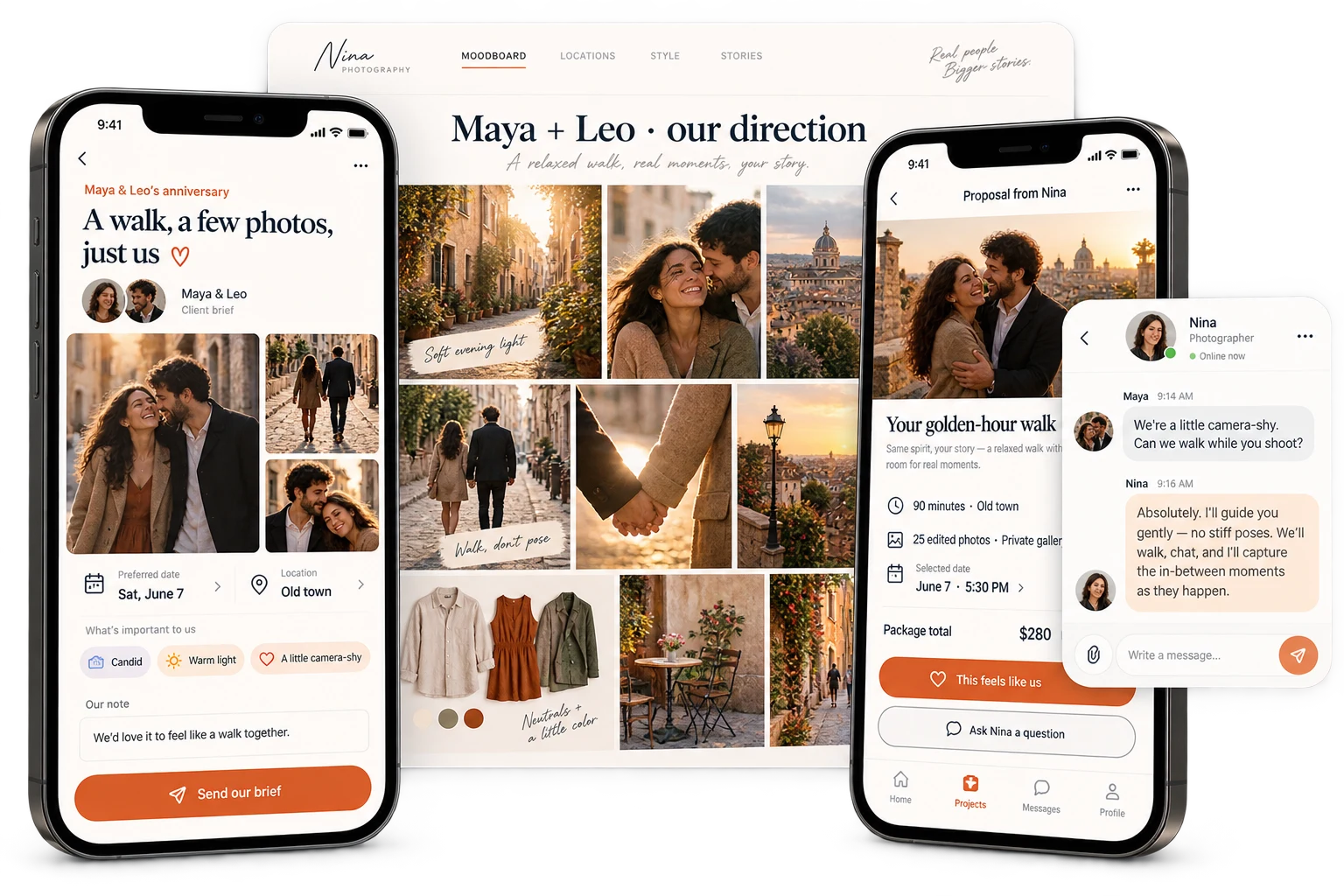 Sales & Customer Relationships app interface concept