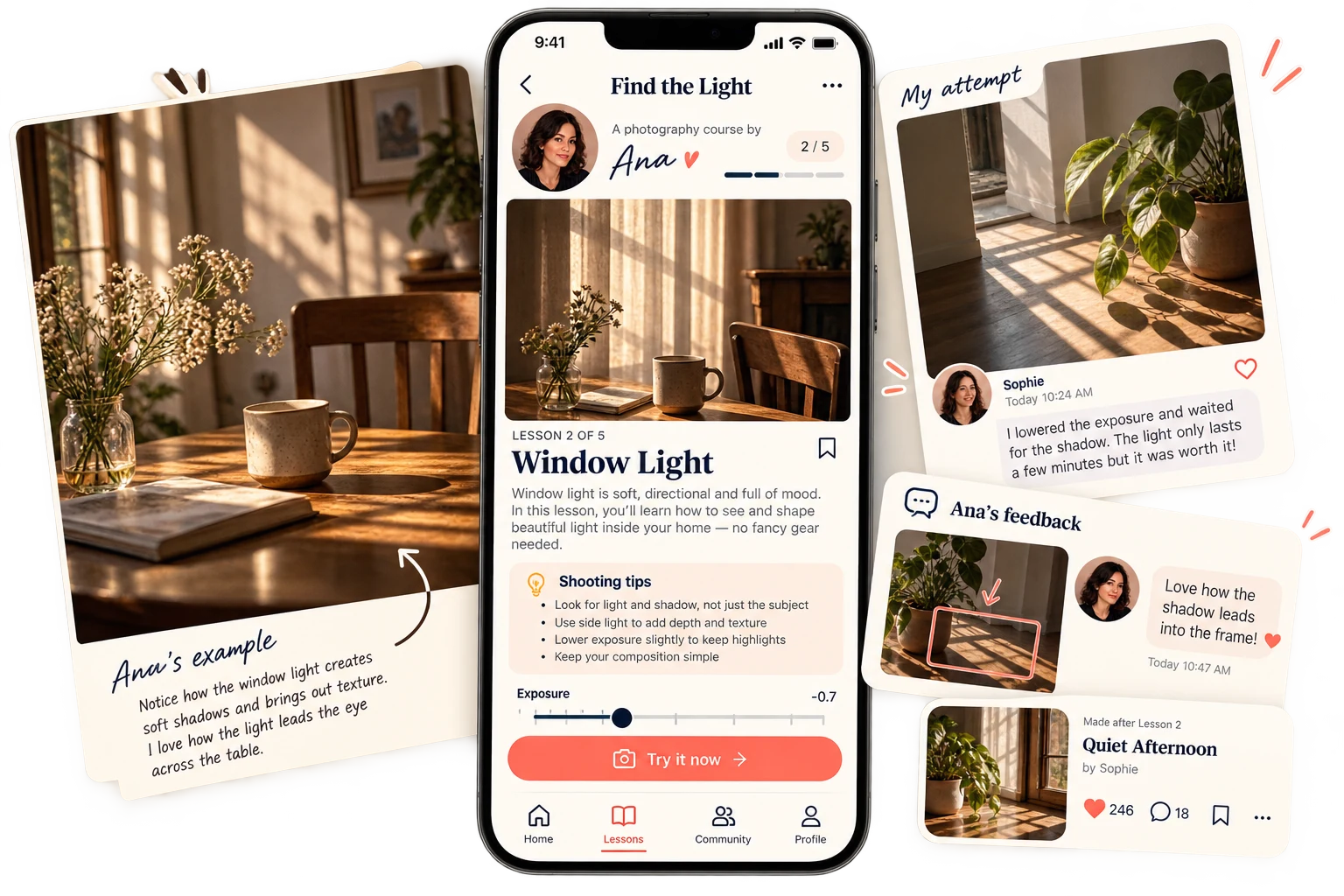 Creative & Arts Learning app interface concept
