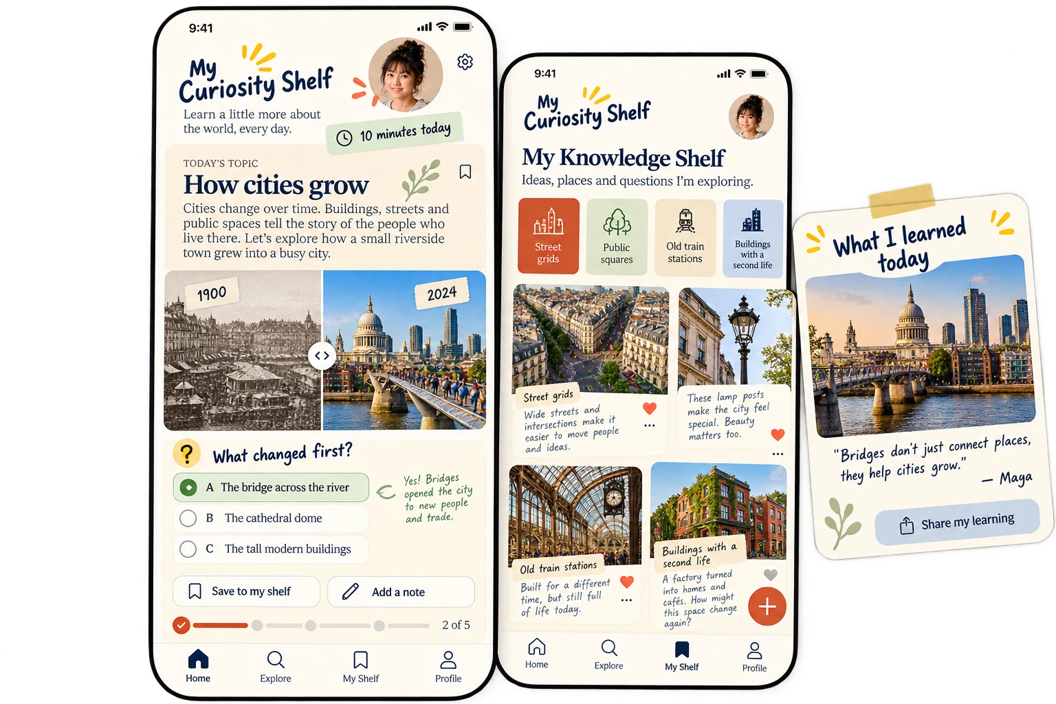 Independent Learning app interface concept