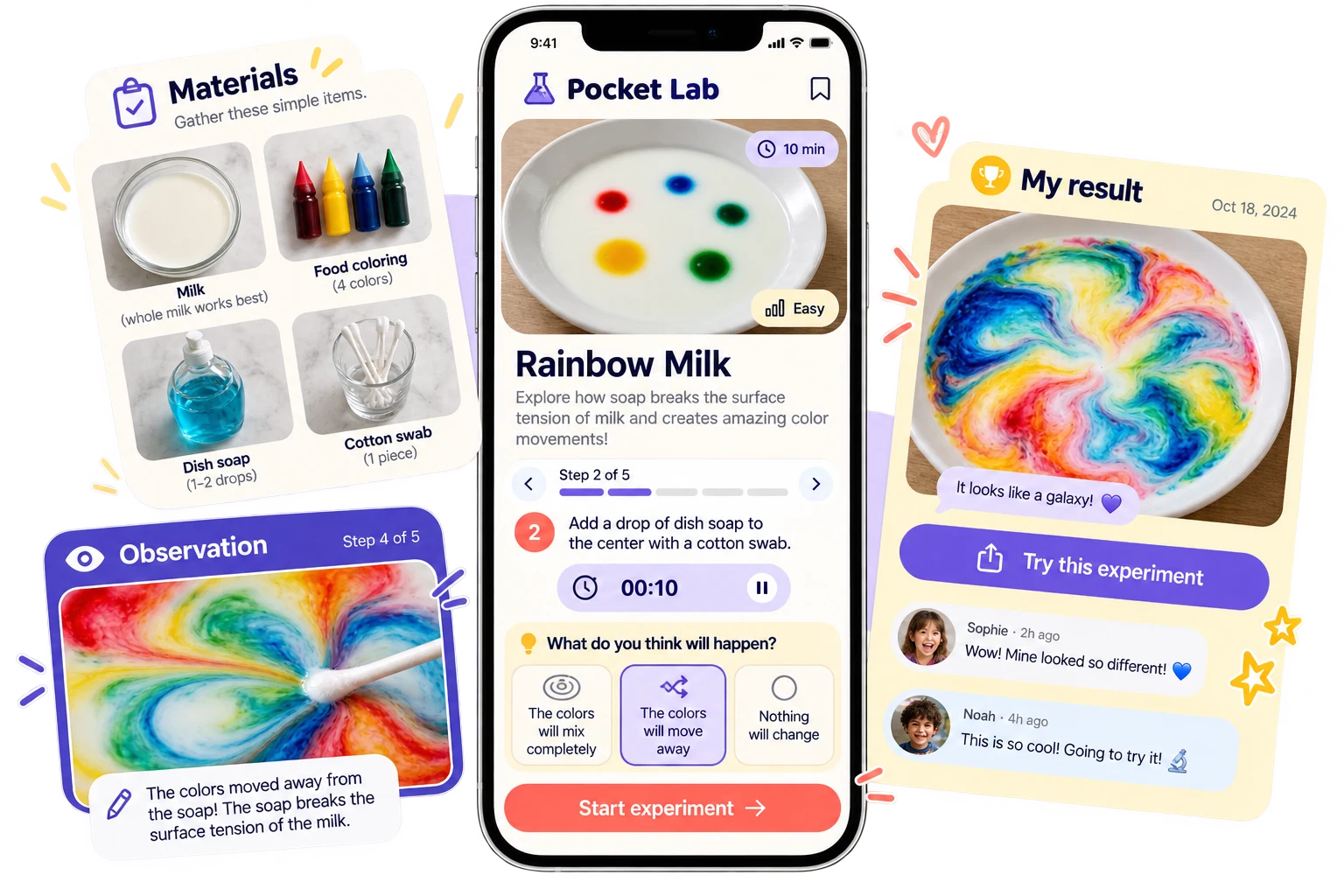 STEM Learning app interface concept