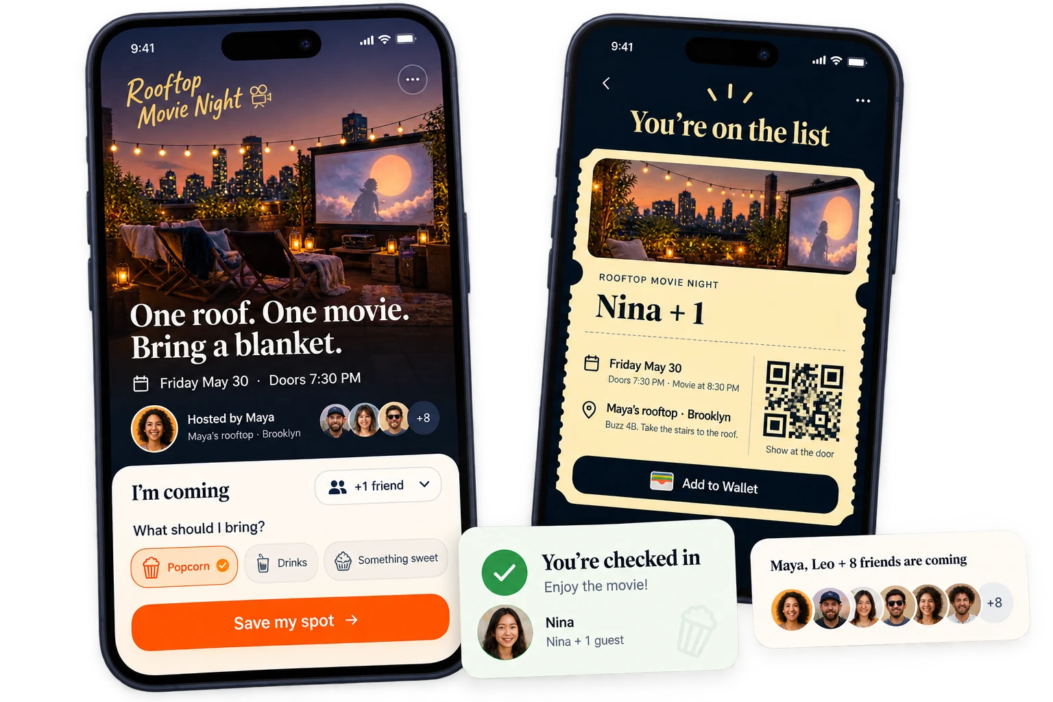 Registration & Attendance app interface concept