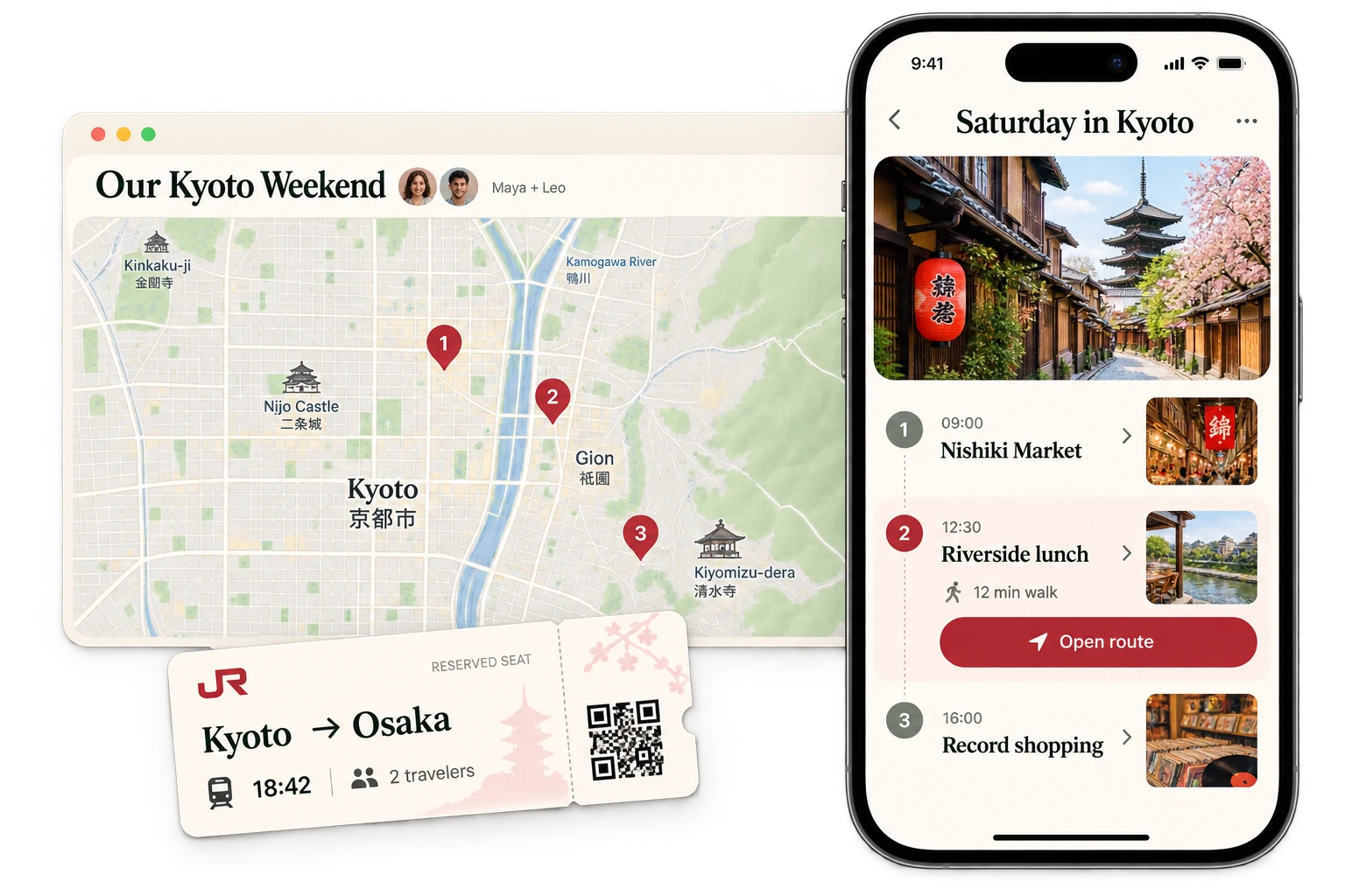 Travel & Everyday Planning app interface concept