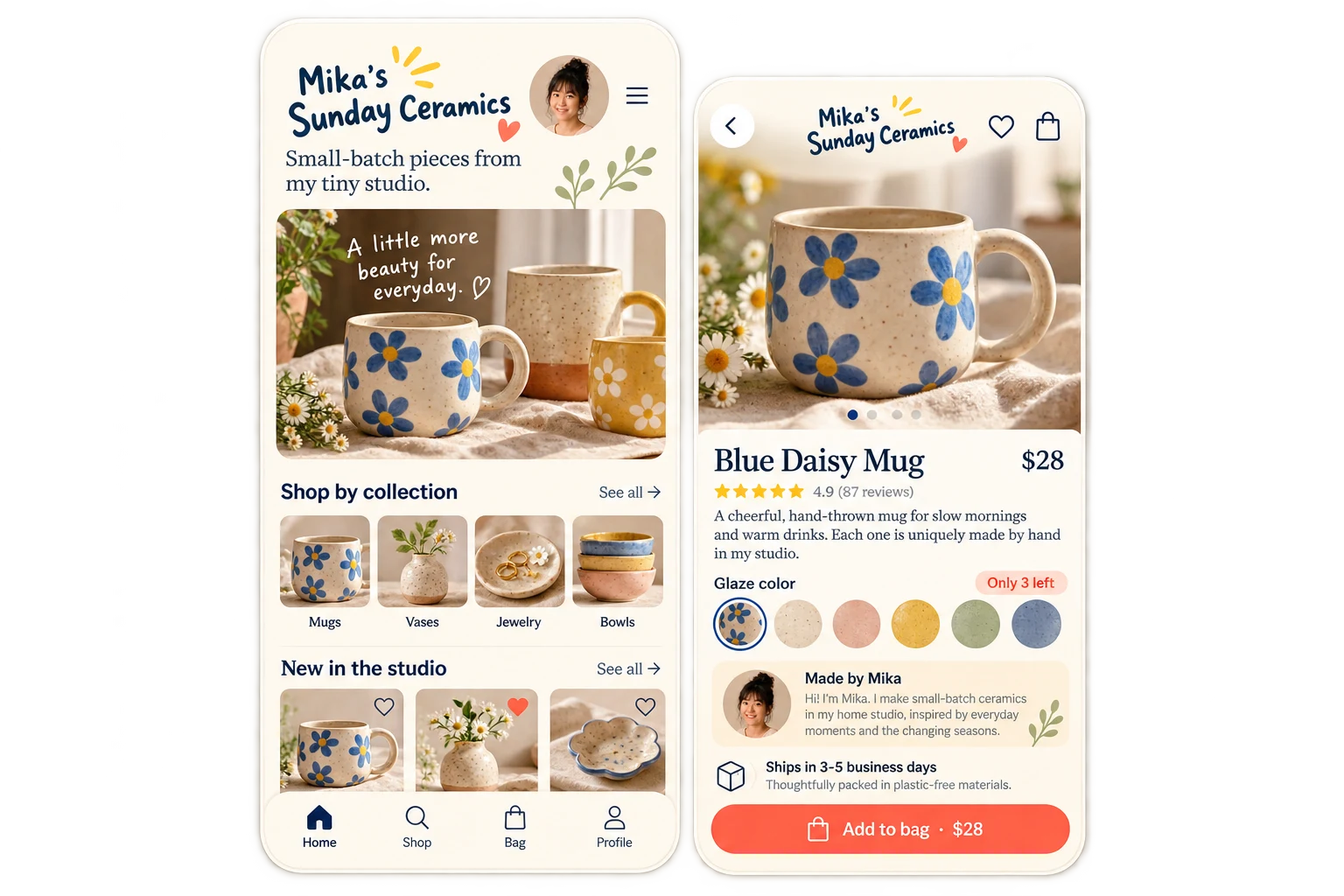 Online Stores & Retail app interface concept